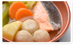 まるごと玄米＆鮭で味噌バター鍋