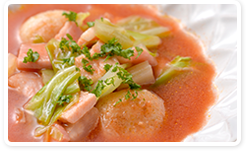 まるごと玄米＆キャベツ＆ベーコンのトマトスープ